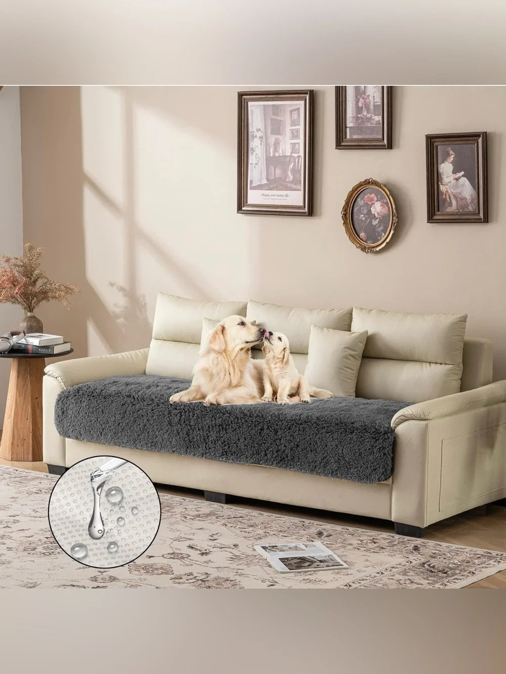 NWOT Dog Pad Washable Couch Cover, Waterproof  (Dark Gray, 37x79)